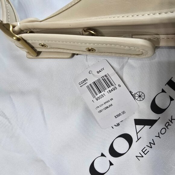 NWT Coach Small Ergo Shoulder Bag in Brass/Ivory - Picture 4 of 11